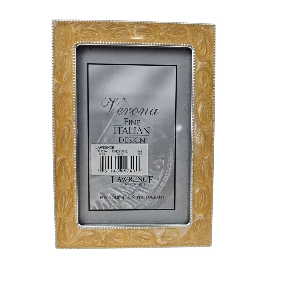 Lawrence Frames Verona Fine Italian‎ Design Pink Enamel 4x6 Picture Frame